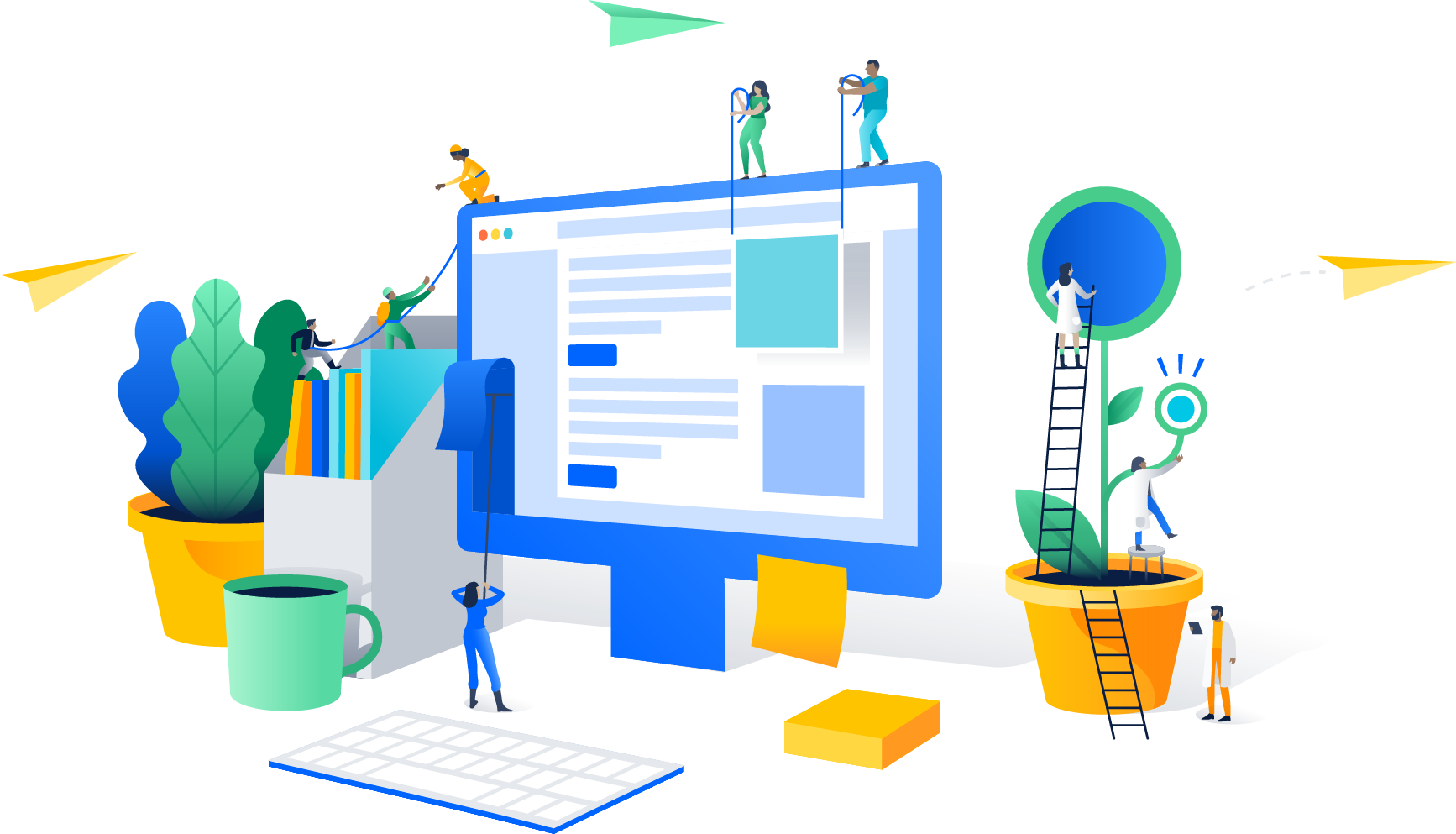 Illustration d'équipe travaillant sur un projet